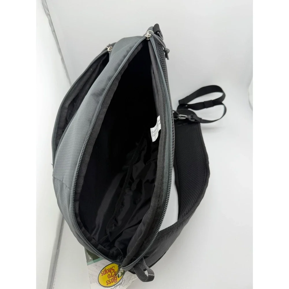 Bass Pro Shops Johnny Morris Sling Pack Backpack Charcoal Gray Black NWT